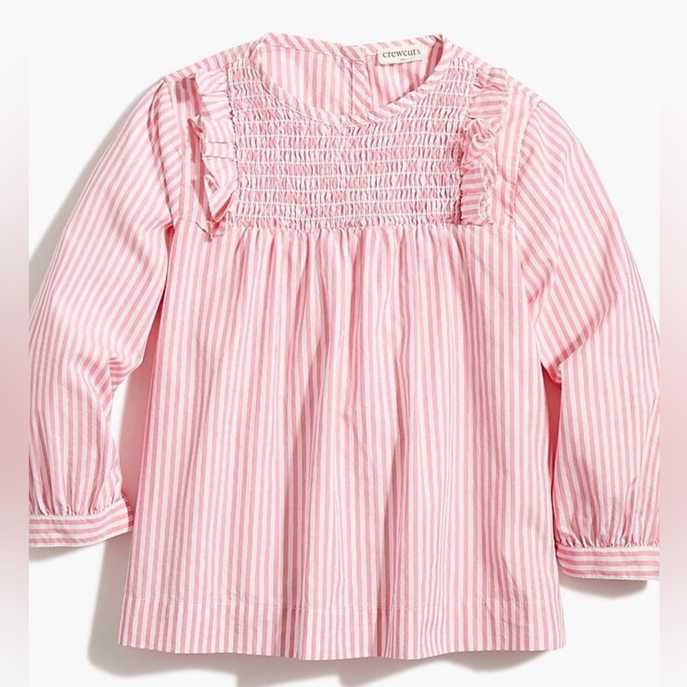 NWOT Crewcuts by J.Crew 100% Cotton Toddler Girl Pink Candy Stripe Top SIZE 6